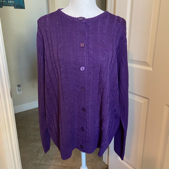 Purple Button-up Sweater - Picture 2 of 6